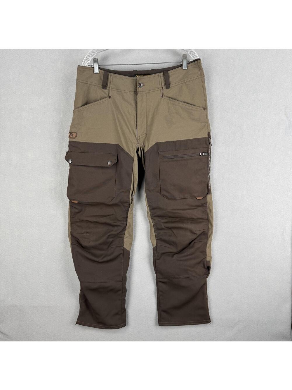 Klim Switchback Cargo Pants Mens 34 Brown Canvas Motorcycle Biker Outdoor